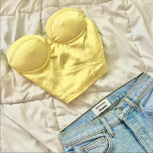 Princess Polly Tops - Princess Polly Lemon Bustier Top